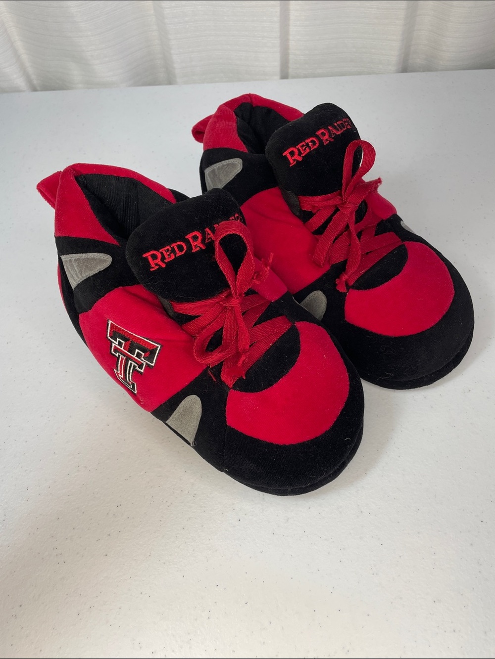 Red Raider Plush Slipper Shoes - Red & Black